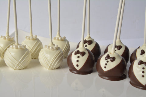 Bride & Groom Cake Pops (Set of 12)