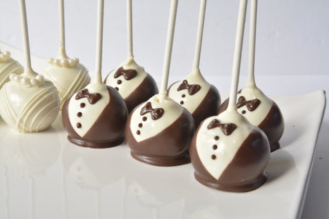 Bride & Groom Cake Pops (Set of 12)