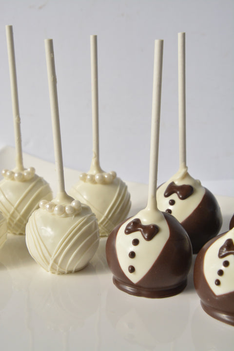 Bride & Groom Cake Pops (Set of 12)