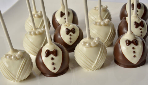 Bride & Groom Cake Pops (Set of 12)