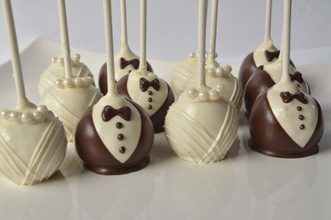 Bride & Groom Cake Pops (Set of 12)