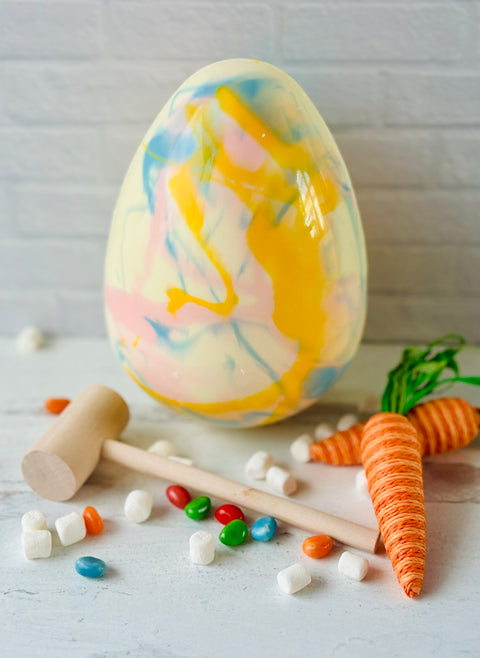 Oversized Tie Dye Breakable Chocolate Egg