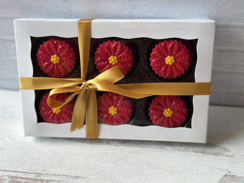 Poinsettia Chocolate Covered Oreos (Set of 6)