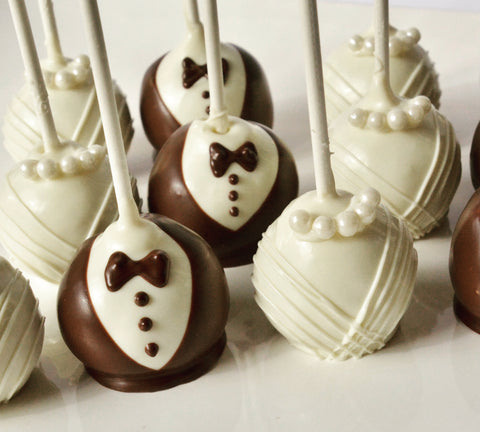 Bride & Groom Cake Pops (Set of 12)