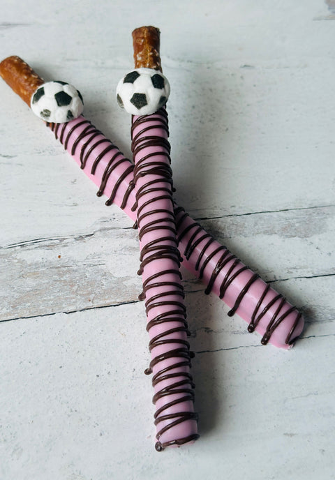 Chocolate Covered Soccer Themed Pretzels