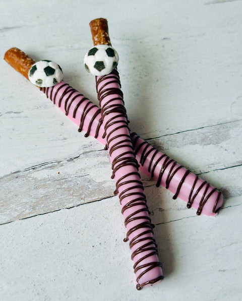 Chocolate Covered Soccer Themed Pretzels