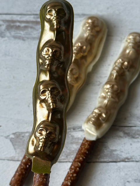 Skull Chocolate Covered Pretzels (Set of 12)