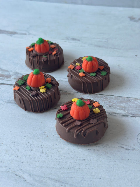 Pumpkin Creme Chocolate Covered Oreos (Set of 12)