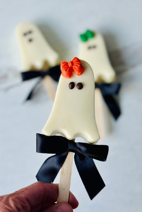 Ghost Marshmallow Chocolate Covered Pops (Set of 12)
