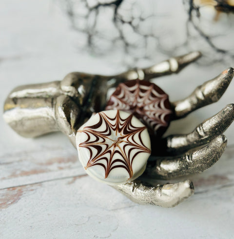 Spider Web Themed Chocolate Dipped Oreos (Set of 12)