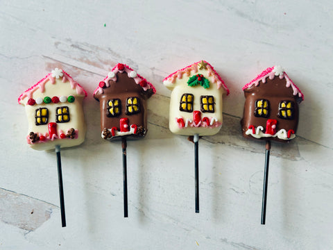 Christmas House Chocolate Covered Marshmallows (Set of 4)
