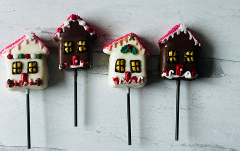 Christmas House Chocolate Covered Marshmallows (Set of 4)
