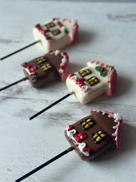 Christmas House Chocolate Covered Marshmallows (Set of 4)