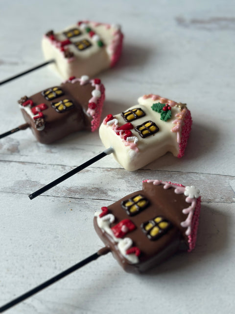 Christmas House Chocolate Covered Marshmallows (Set of 4)