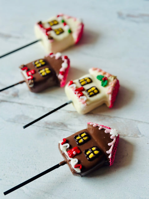 Christmas House Chocolate Covered Marshmallows (Set of 4)