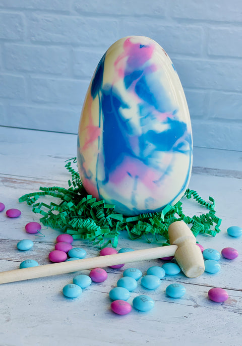 Breakable Chocolate Egg in Tie-Dye Design