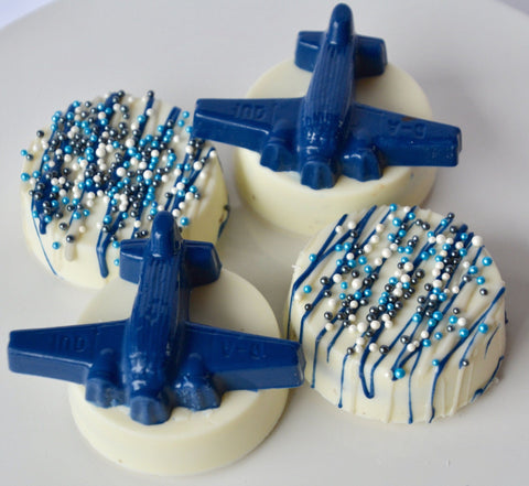 Airplane Themed Chocolate Covered Oreos (Set of 6)
