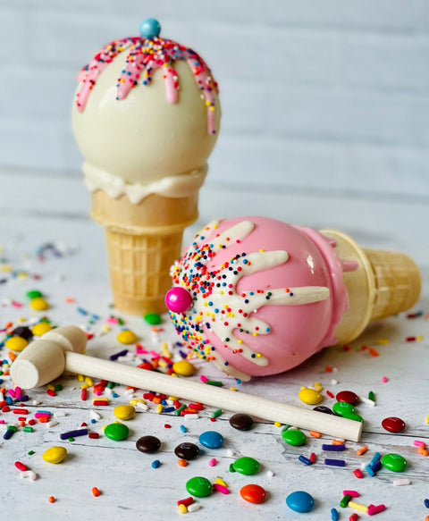 Chocolate Breakable Ice Cream Cones (Set of 2)