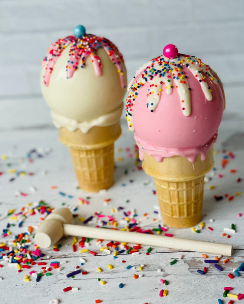 Chocolate Breakable Ice Cream Cones (Set of 2)