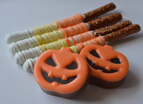 Halloween Themed Chocolate Covered Pretzels