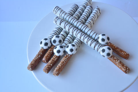 Chocolate Covered Soccer Themed Pretzels