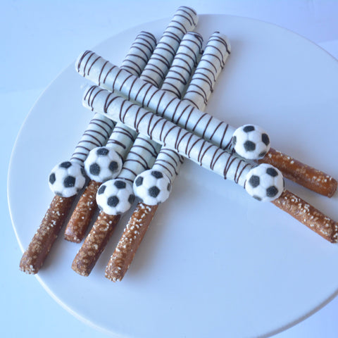 Chocolate Covered Soccer Themed Pretzels