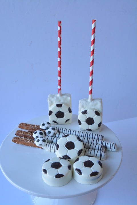 Chocolate Covered Soccer Themed Pretzels