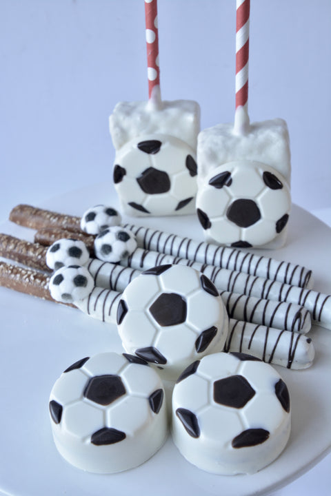 Chocolate Covered Soccer Themed Pretzels