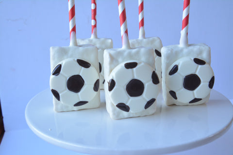 Soccer Chocolate Covered Rice Crispie Treats