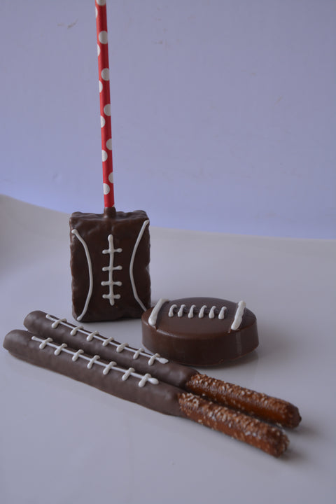 Football Chocolate Rice Crispy Treats (Set of 12).