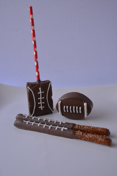 Football Chocolate Rice Crispy Treats (Set of 12).