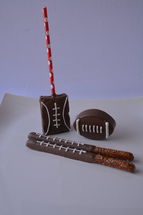 Football Chocolate Rice Crispy Treats (Set of 12).