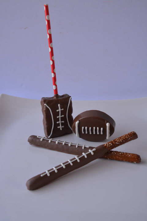 Football Chocolate Rice Crispy Treats (Set of 12).