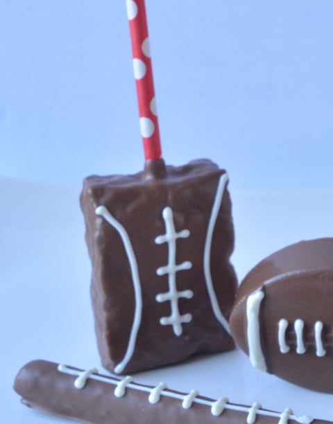 Football Chocolate Rice Crispy Treats (Set of 12).