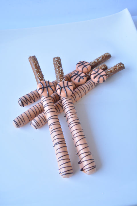 Chocolate Covered Basketball Pretzels