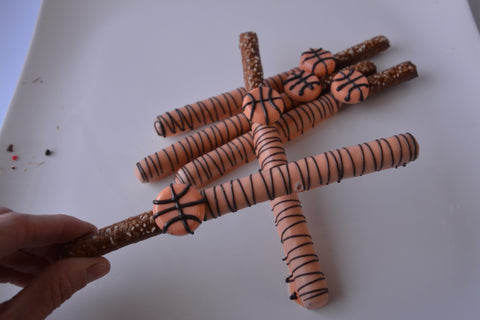 Chocolate Covered Basketball Pretzels