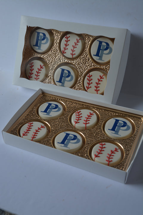 Baseball Chocolate Covered Custom Oreos