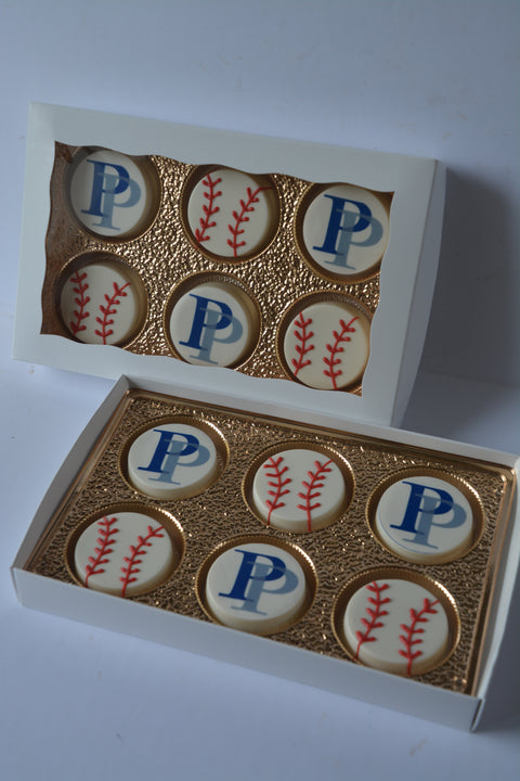 Baseball Chocolate Covered Custom Oreos