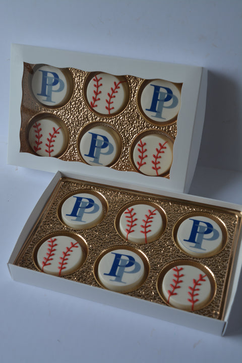 Baseball Chocolate Covered Custom Oreos