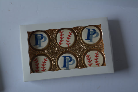 Baseball Chocolate Covered Custom Oreos