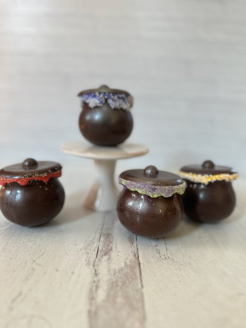 Halloween Cauldron Hot Cocoa Bombs with Glitter (Set of 4)