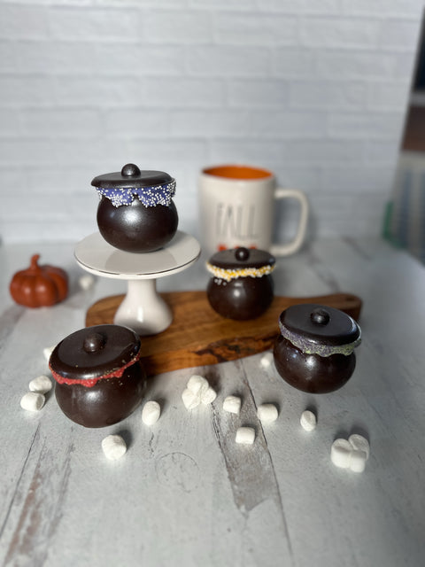 Halloween Cauldron Hot Cocoa Bombs with Glitter (Set of 4)