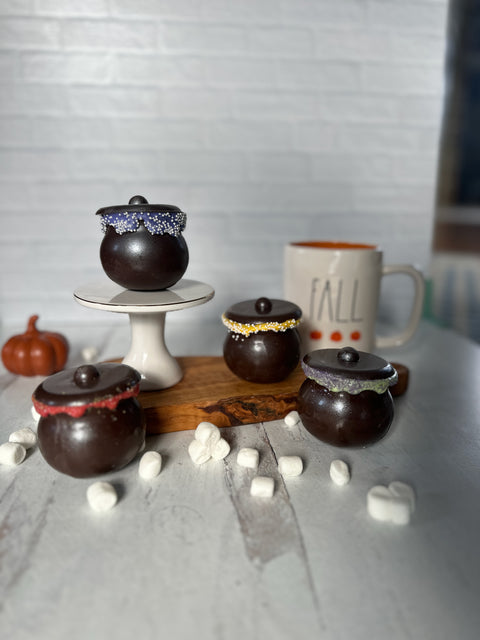 Halloween Cauldron Hot Cocoa Bombs with Glitter (Set of 4)