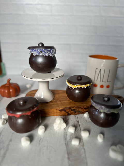 Halloween Cauldron Hot Cocoa Bombs with Glitter (Set of 4)