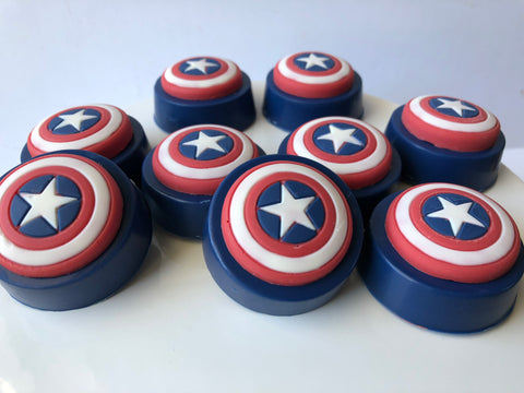 Captain America Chocolate Covered Oreos