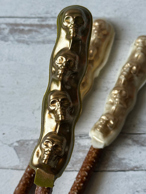 Skull Chocolate Covered Pretzels (Set of 12)