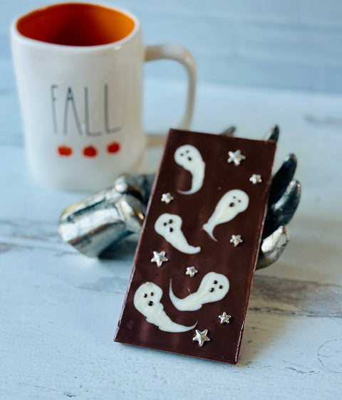 Ghost Themed Chocolate Bark (Set of 2)