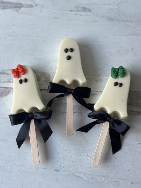 Ghost Marshmallow Chocolate Covered Pops (Set of 12)