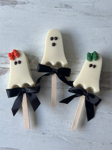 Ghost Marshmallow Chocolate Covered Pops (Set of 12)