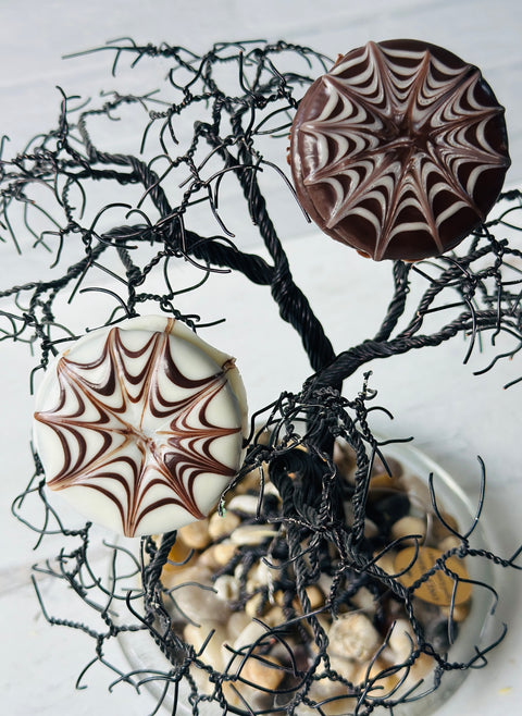 Spider Web Themed Chocolate Dipped Oreos (Set of 12)